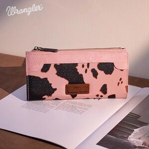 WRANGLER Cow Print Bi-Fold Wallet - Pink